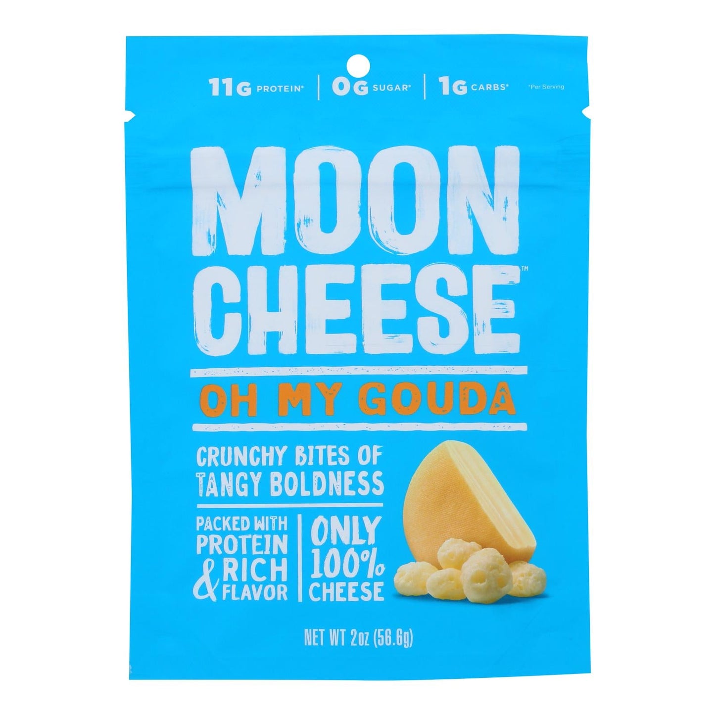 Moon Cheese Gouda Dehydrated Cheese Snack, Case of 12, 2 oz