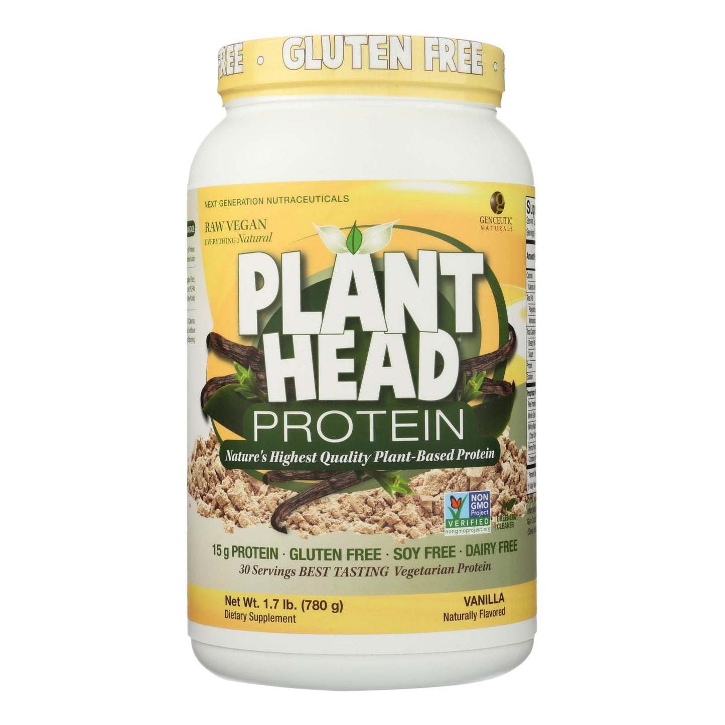 Genceutic Naturals Plant-Based Protein: Vanilla Craze (1.65 Lbs)