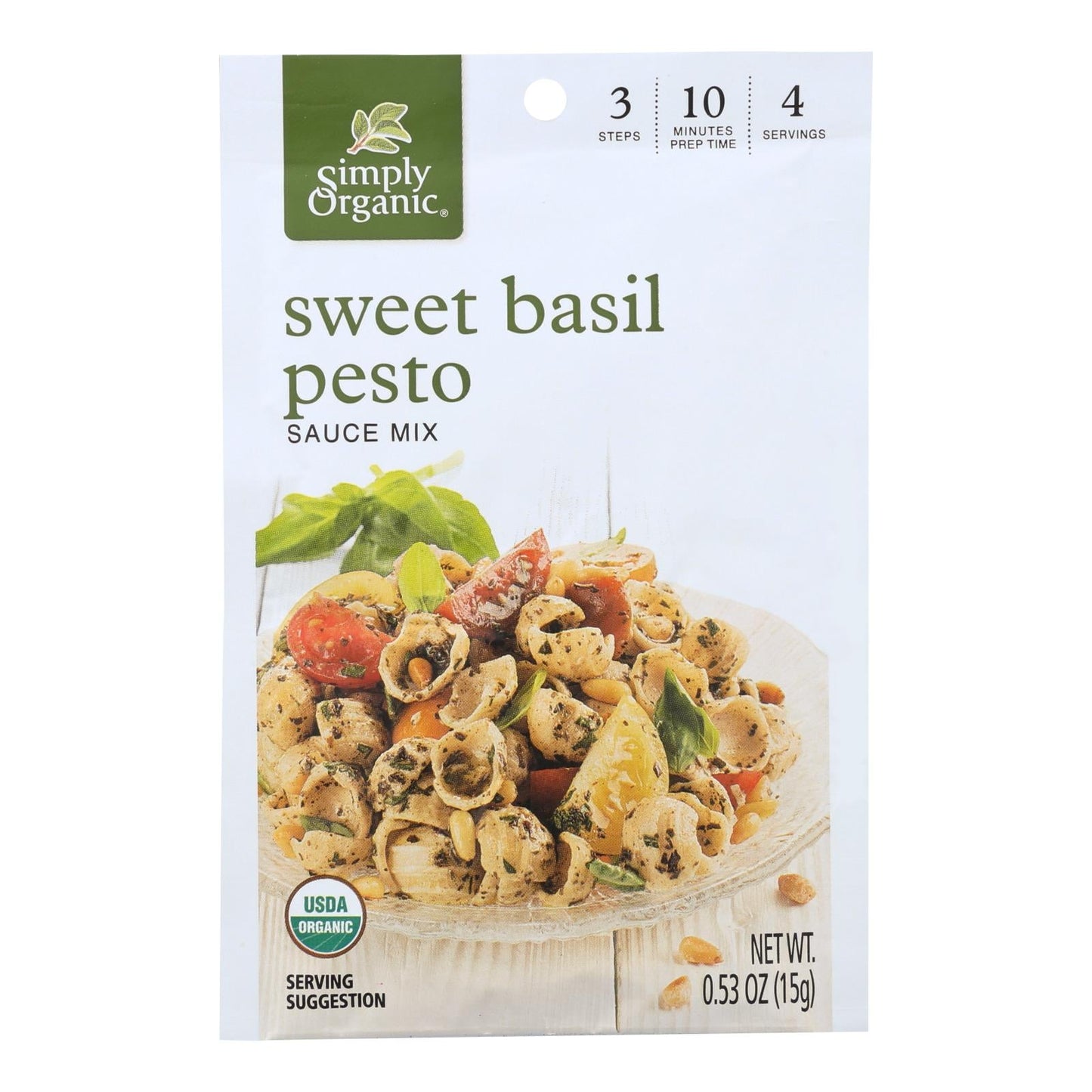 Simply Organic Sweet Basil Pesto Seasoning Mix - 0.53 oz. (Case of 12)