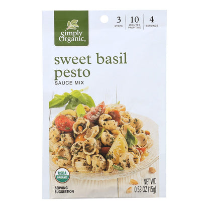 Simply Organic Sweet Basil Pesto Seasoning Mix - 0.53 oz. (Case of 12)