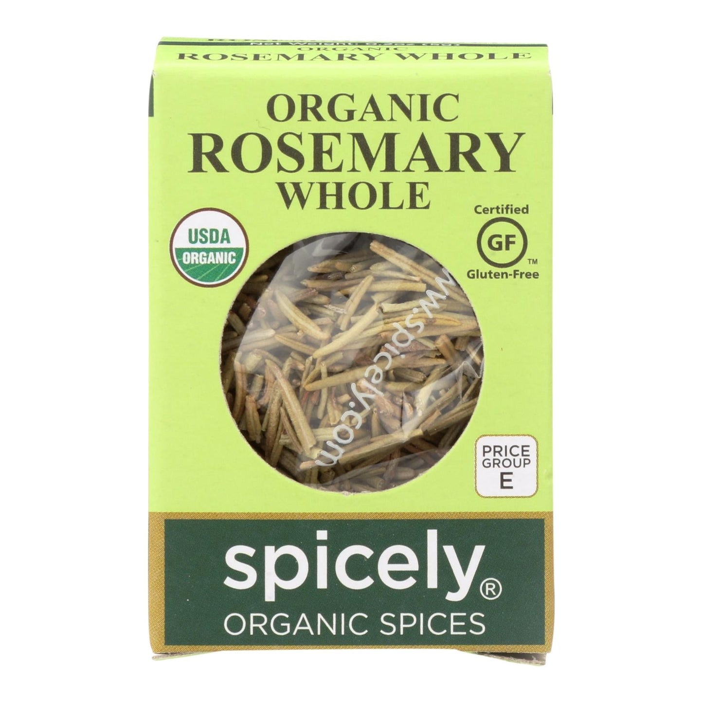 Spicely Organics Organic Whole Rosemary Leaves, 6 x 0.2 Oz.