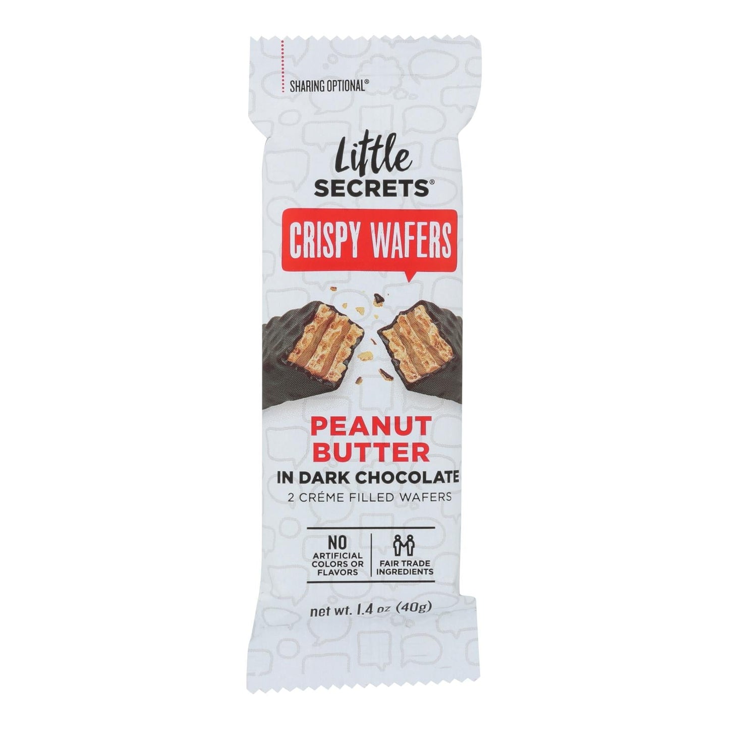Little Secrets Crispy Wafer - Decadent Dark Chocolate Coated Peanut Butter - 1.4 Oz. (12-Pack)