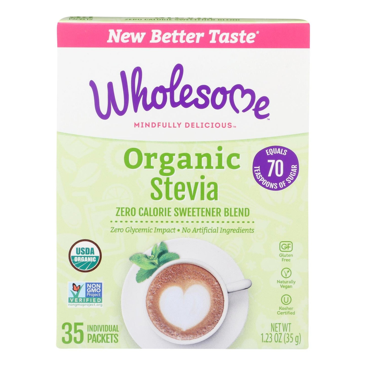 Wholesome Sweeteners 35 Count Organic Stevia, 1.23 Oz (Pack of 6)