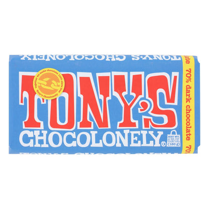 Tony's Chocolonely Xtra Dark 70% Chocolate Bar (Pack of 15 - 6.35 Oz.)