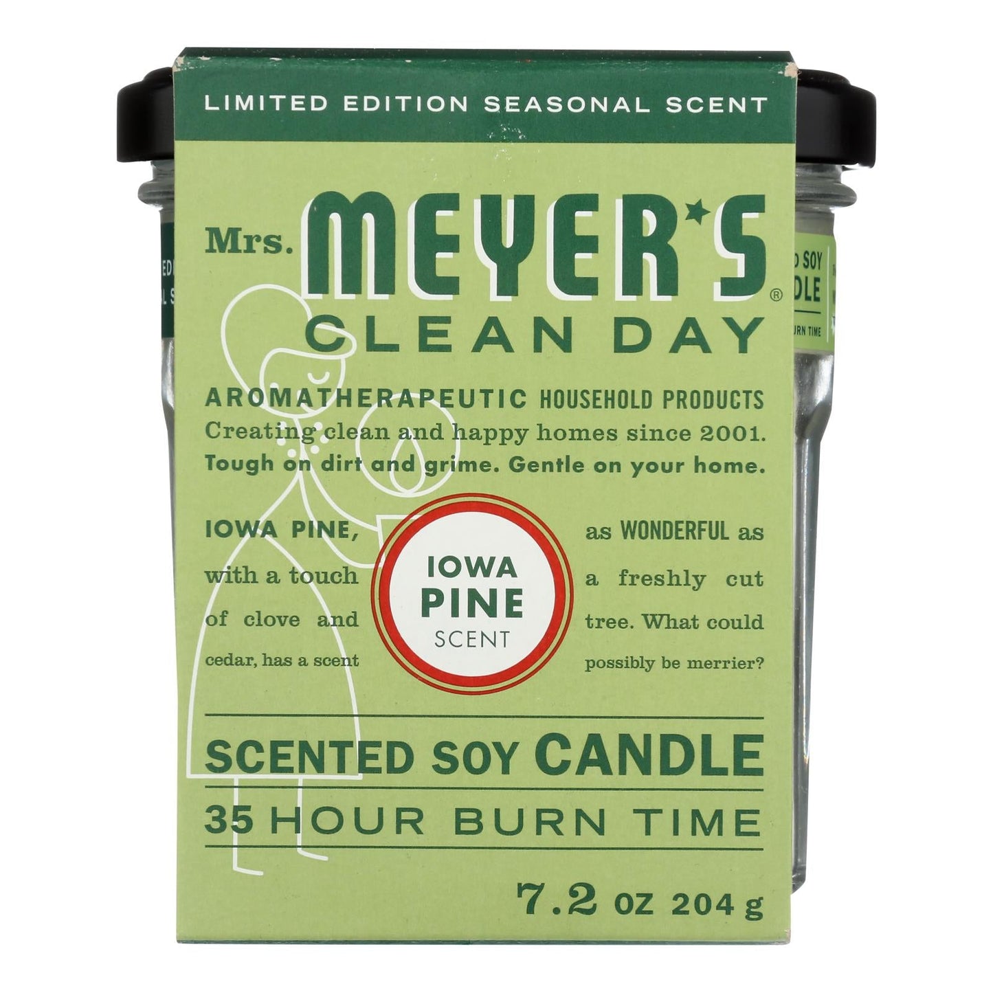 Mrs. Meyer's Clean Day Scented Soy Candle, Refreshing Iowa Pine, Pack of 6
