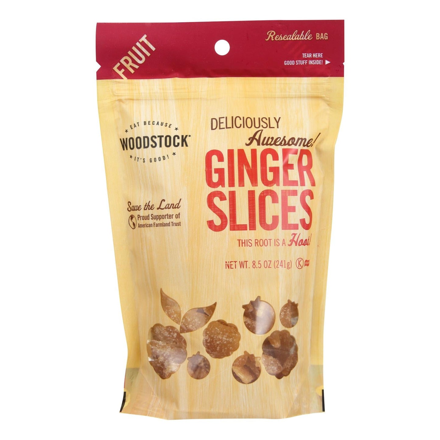 Woodstock Ginger Slices, 8.5 Oz. Pack of 8