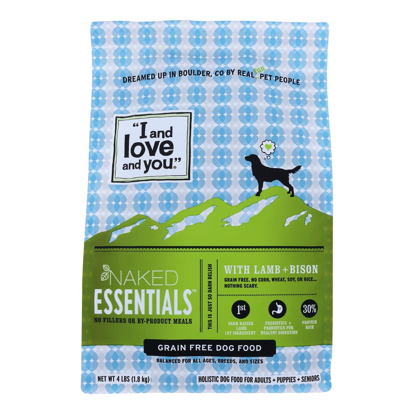 I and Love and You Dog Food, Lamb & Bison Flavor, (4 lb. Bag, Pack of 4)