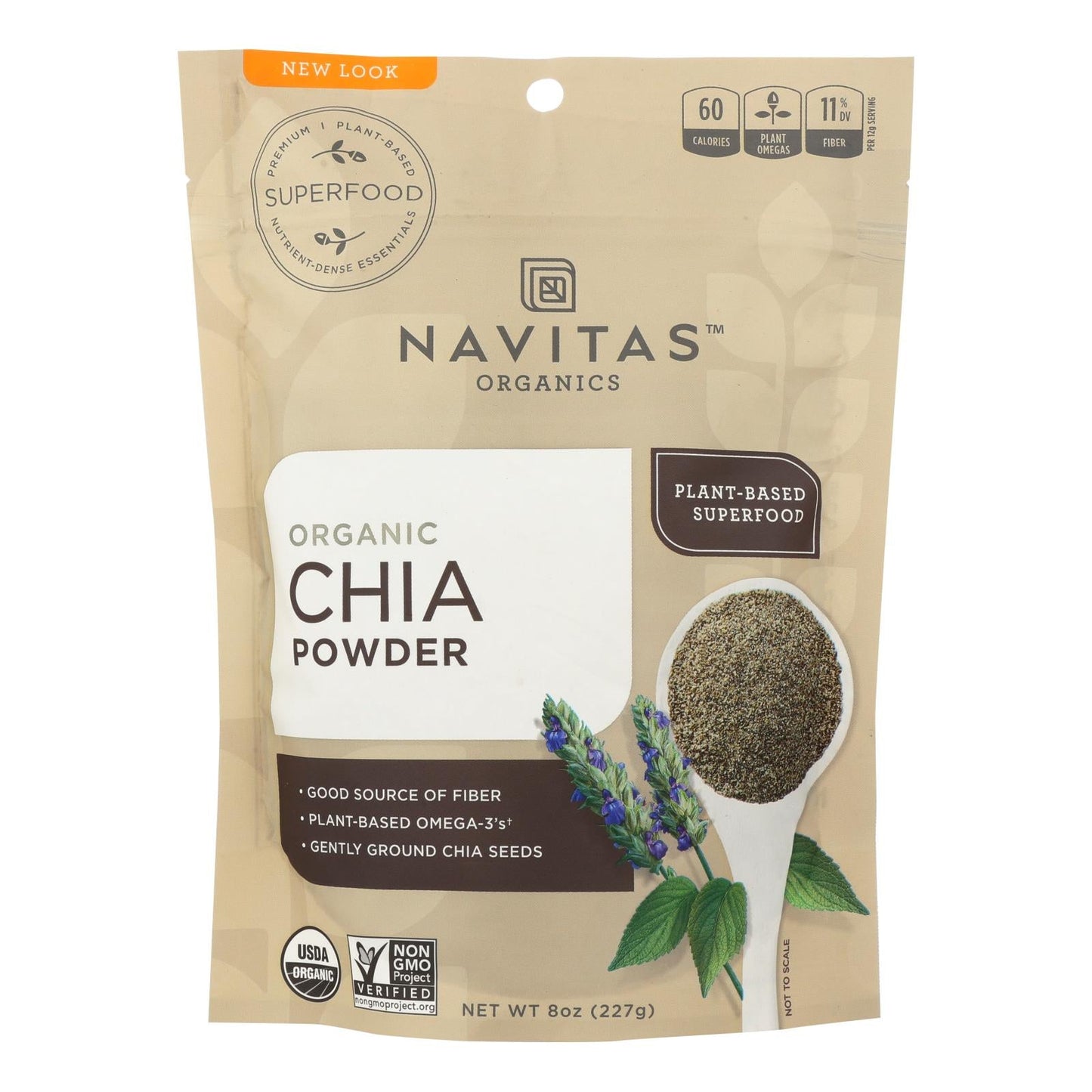 Navitas Naturals Organic Chia Seed Powder: Superfood Powerhouse (12 x 8 Oz)
