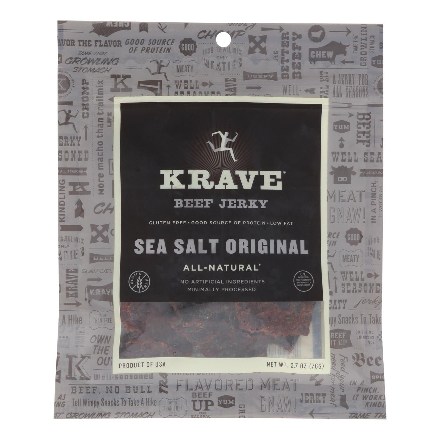 Krave Sea Salt Original Beef Jerky, 8-Pack, 2.7 Oz.