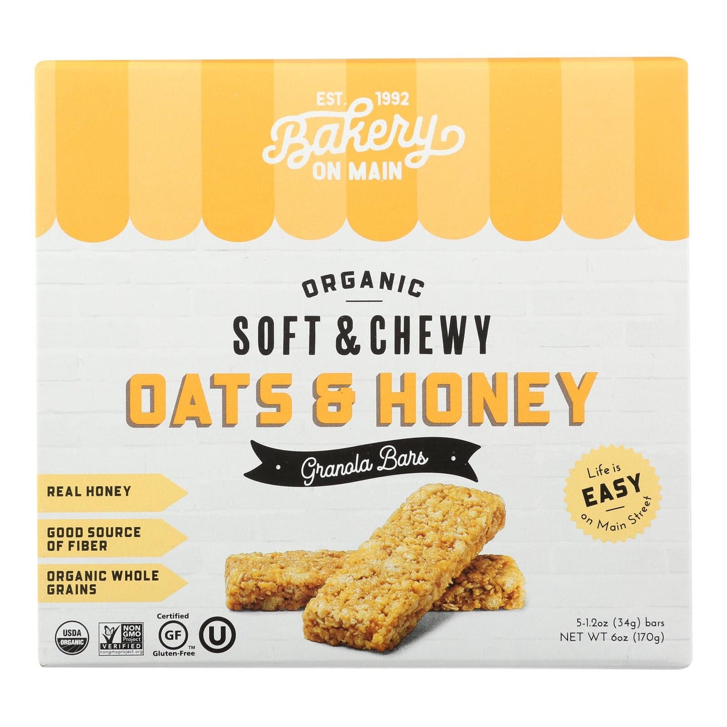 Bakery On Main Granola Bar Oats & Honey (Pack of 6, 5.1oz Each)