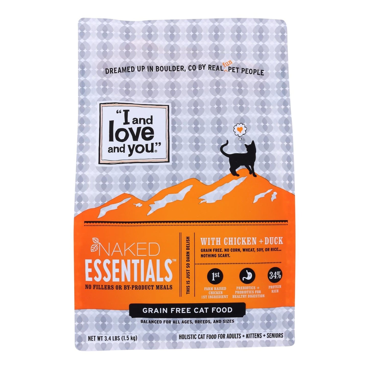 I and Love and You Chicken & Duck Flavor Dry Cat Food (4 - 3.4 Lb. Bags)