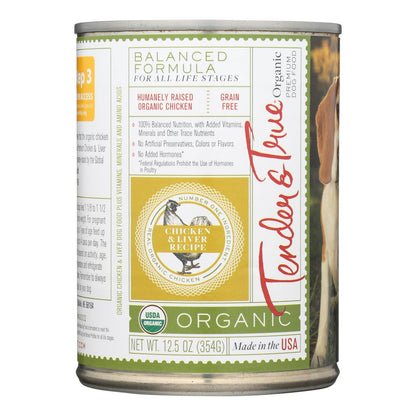 Tender & True Chicken & Liver Dog Food for Sophisticated Palates (Pack of 12 - 12.5 Oz.)