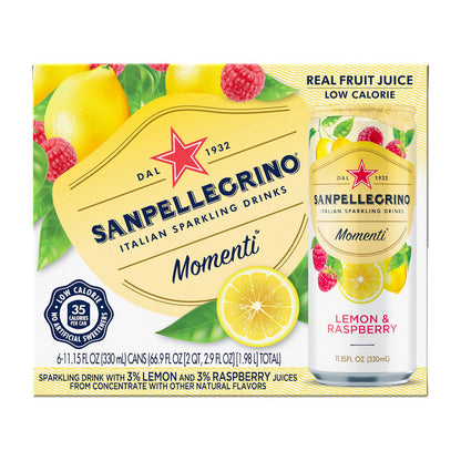 San Pellegrino Sparkling Lemon Raspberry (Pack of 4 - 11.15 oz. Bottles)