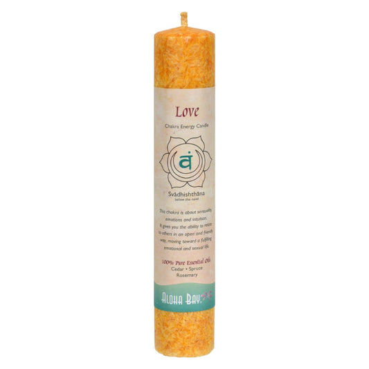Aloha Bay Love Chakra Pillar Candle, 26 ounces