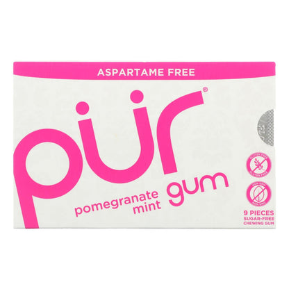 Pur Gum Pomegranate Mint, Aspartame-Free, Case of 12 (9 Pieces)