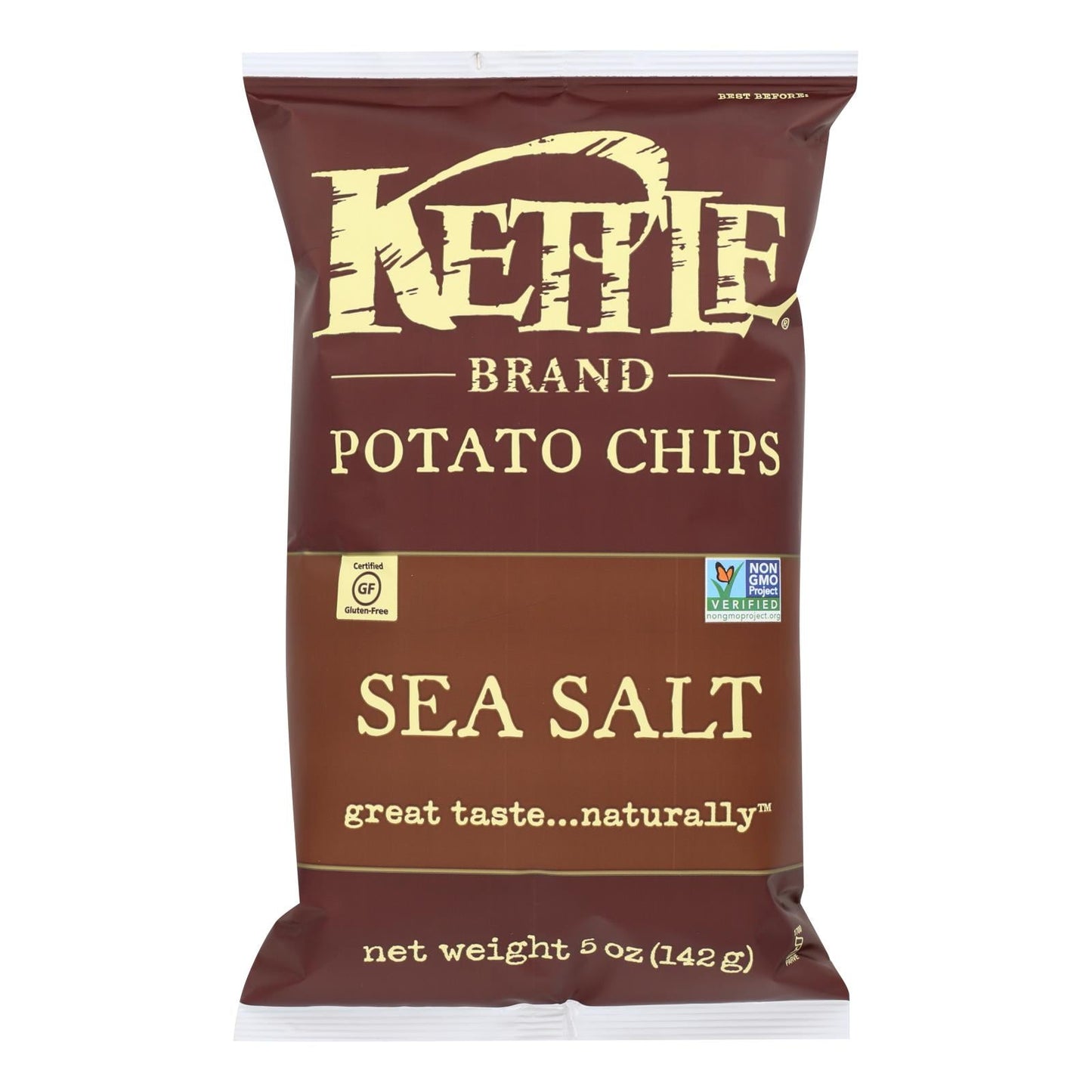 Kettle Brand Sea Salt Potato Chips | 5 Oz. Bag | Pack of 15
