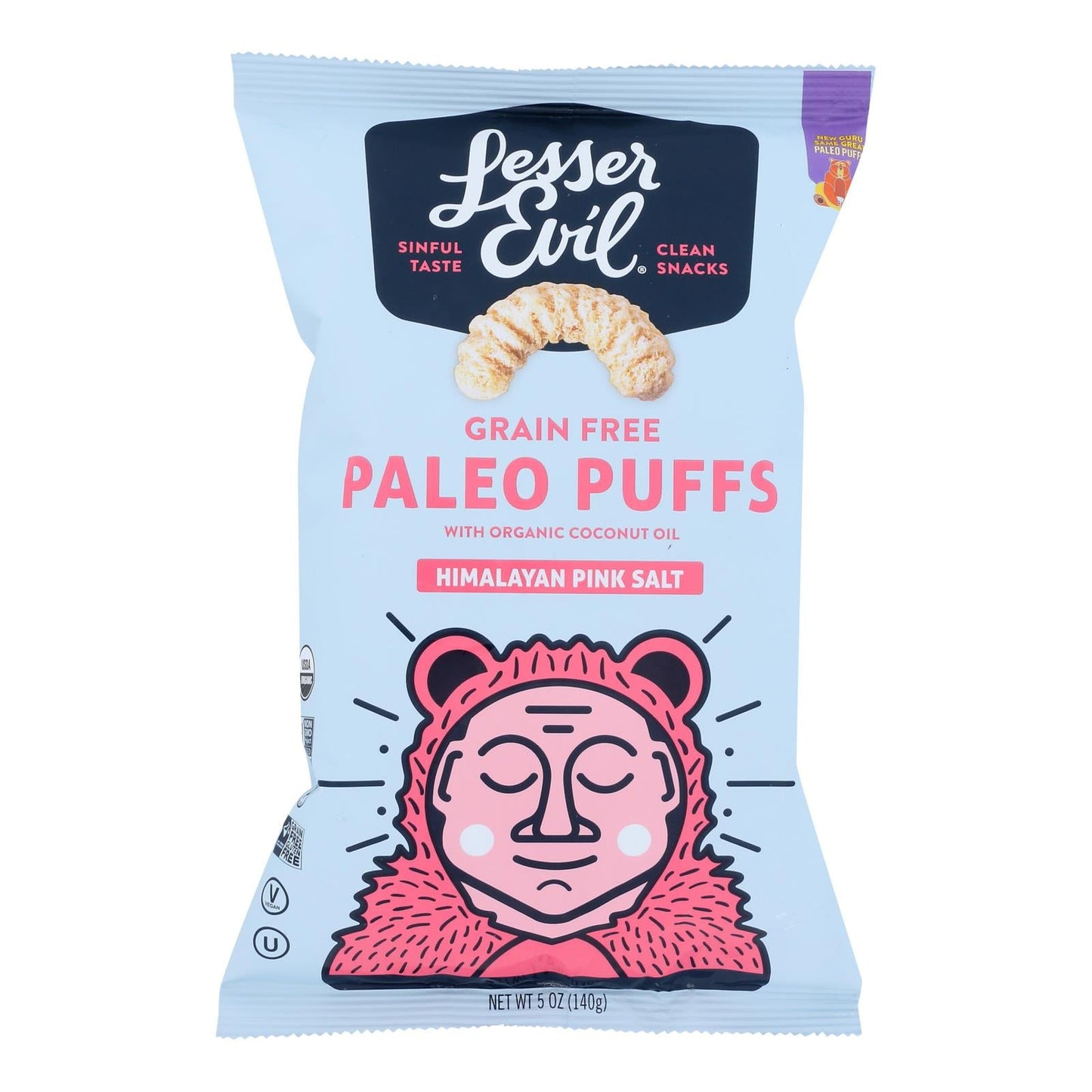 Lesser Evil Himalayan Salt Crunchy Puffs, 45 Oz. (Pack of 9)