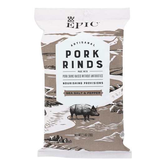 Epic Pork Rinds, Sea Salt & Pepper, (12-pack, 2.5 Oz. Bags)