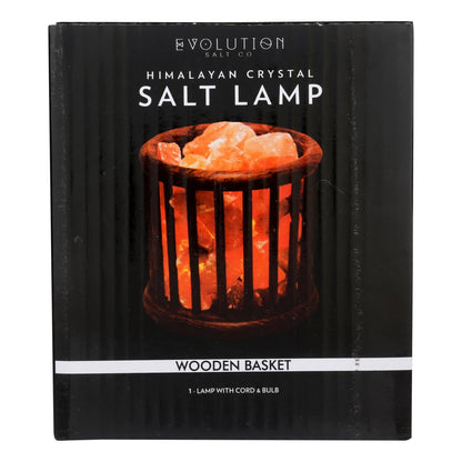 Evolution Natural Himalayan Salt Crystal Lamp in Wooden Basket