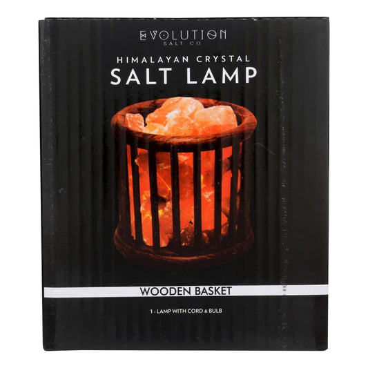Evolution Natural Himalayan Salt Crystal Lamp in Wooden Basket