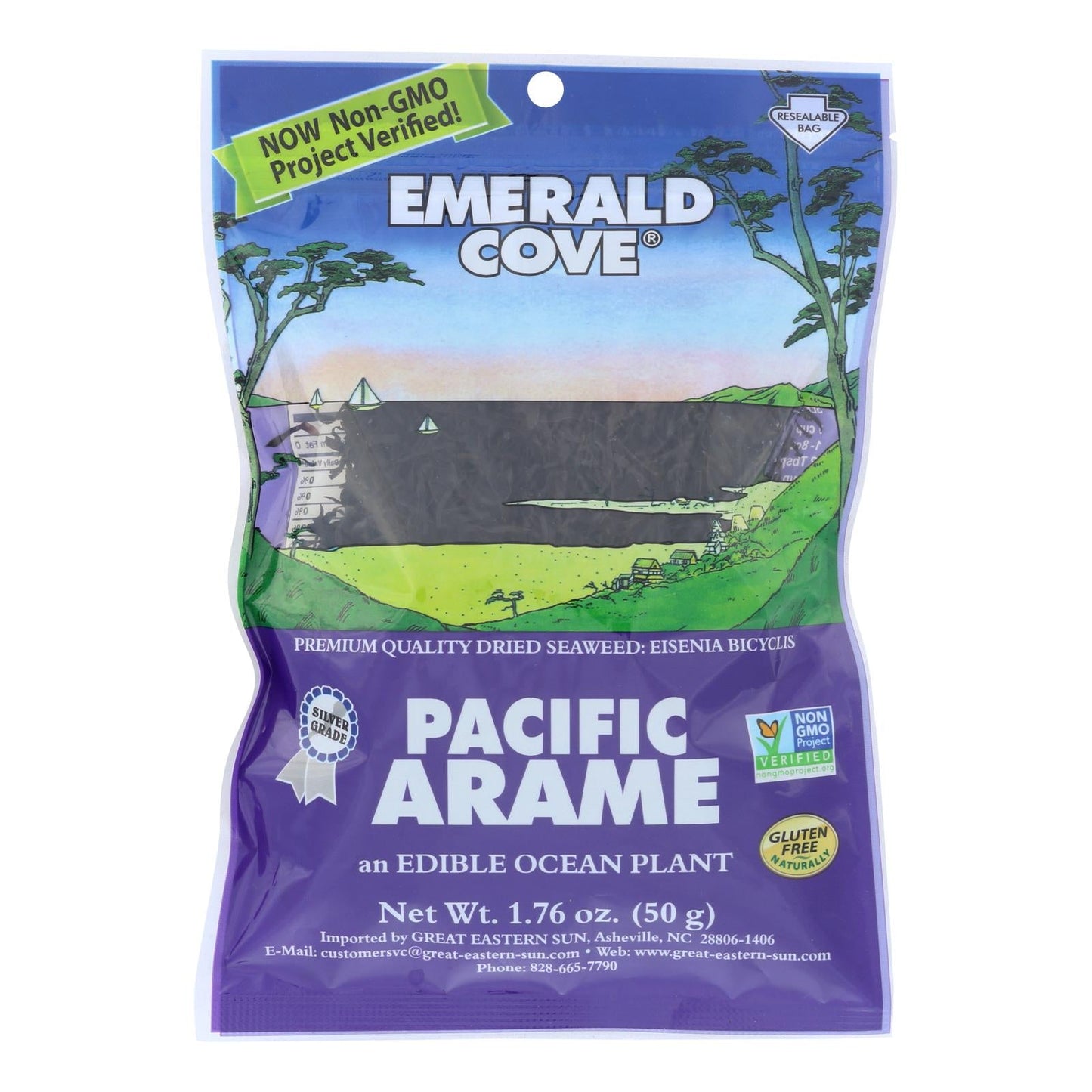 Emerald Cove Pacific Arame Sea Vegetables (Pack of 6) - Premium Silver Grade - 1.76 Oz.