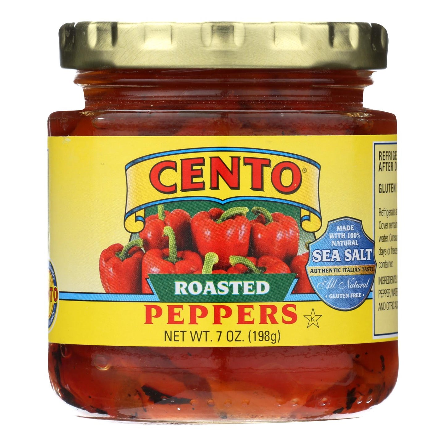 Cento Roasted Red Bell Peppers, 7 Oz. Jars, Case of 12