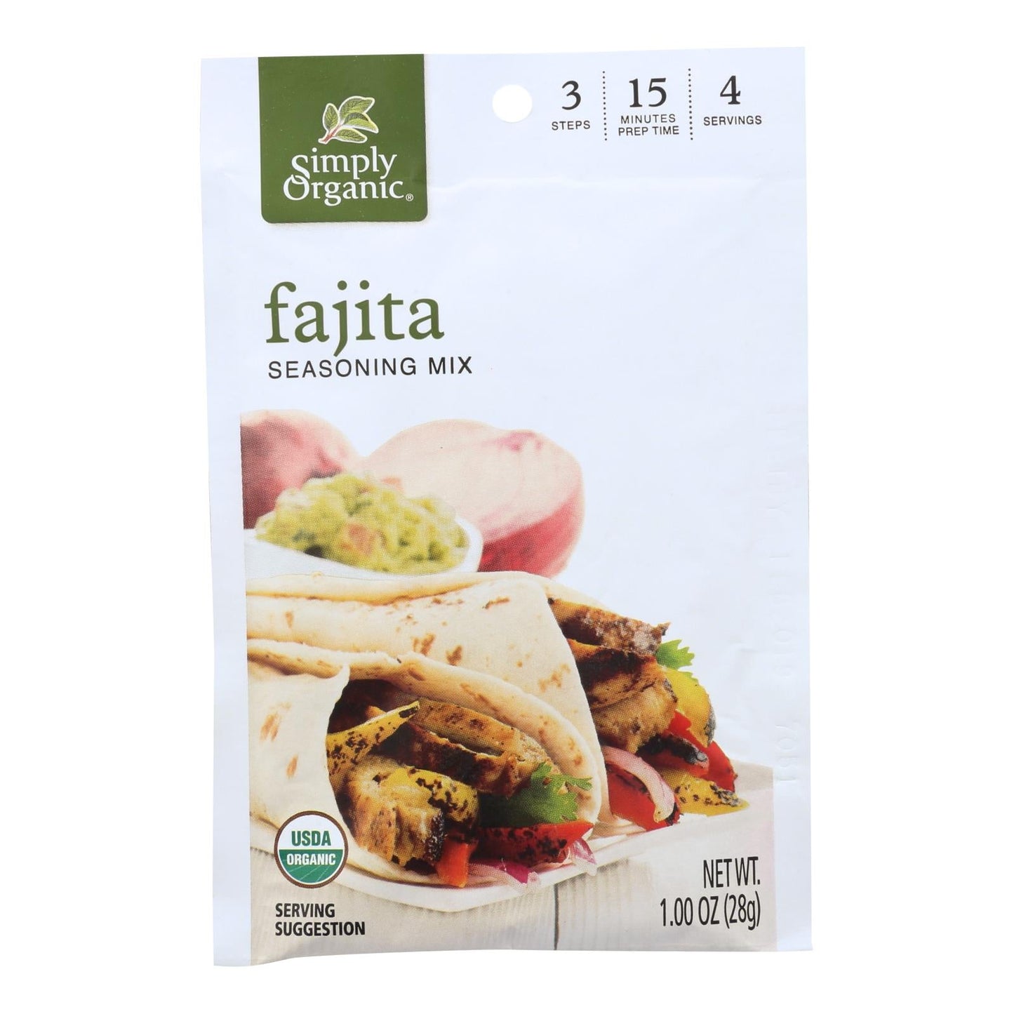 Simply Organic Fajita Seasoning Mix, 1 Oz. (Pack of 12)