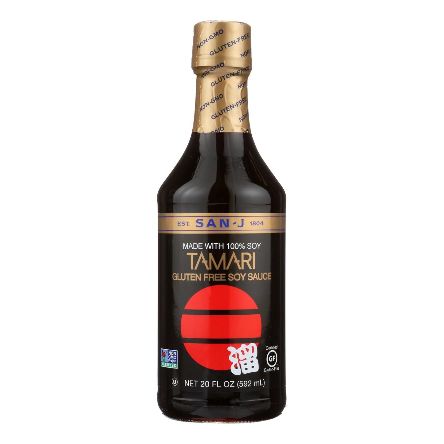 San-J Premium Tamari Gluten-Free Soy Sauce, 6 x 20 Fl Oz Bottles