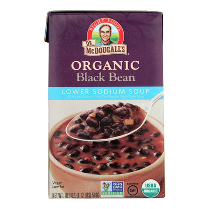 Dr. McDougall's Low Sodium Organic Black Bean Soup (Pack of 6 - 18 Oz.)