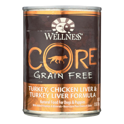Wellness Pet Products Dog Food - Gain Free (Pack of 12) - Turkey and Chicken with Liver, 12.5 Oz.