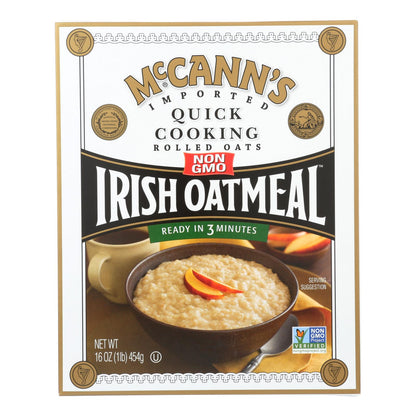 McCann's Irish Oatmeal Quick Cooking Rolled Oats, 16 oz, Case of 12