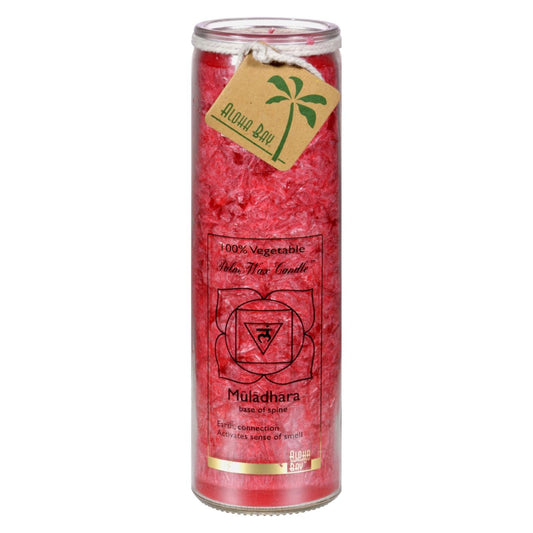 Aloha Bay Unscented Chakra Jar: Muladhara Red Candle, 15 oz
