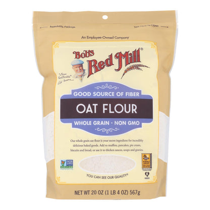 Bob's Red Mill Whole Grain Oat Flour, 4 Pack of 20 Oz. Bags - Gluten-Free, Baking