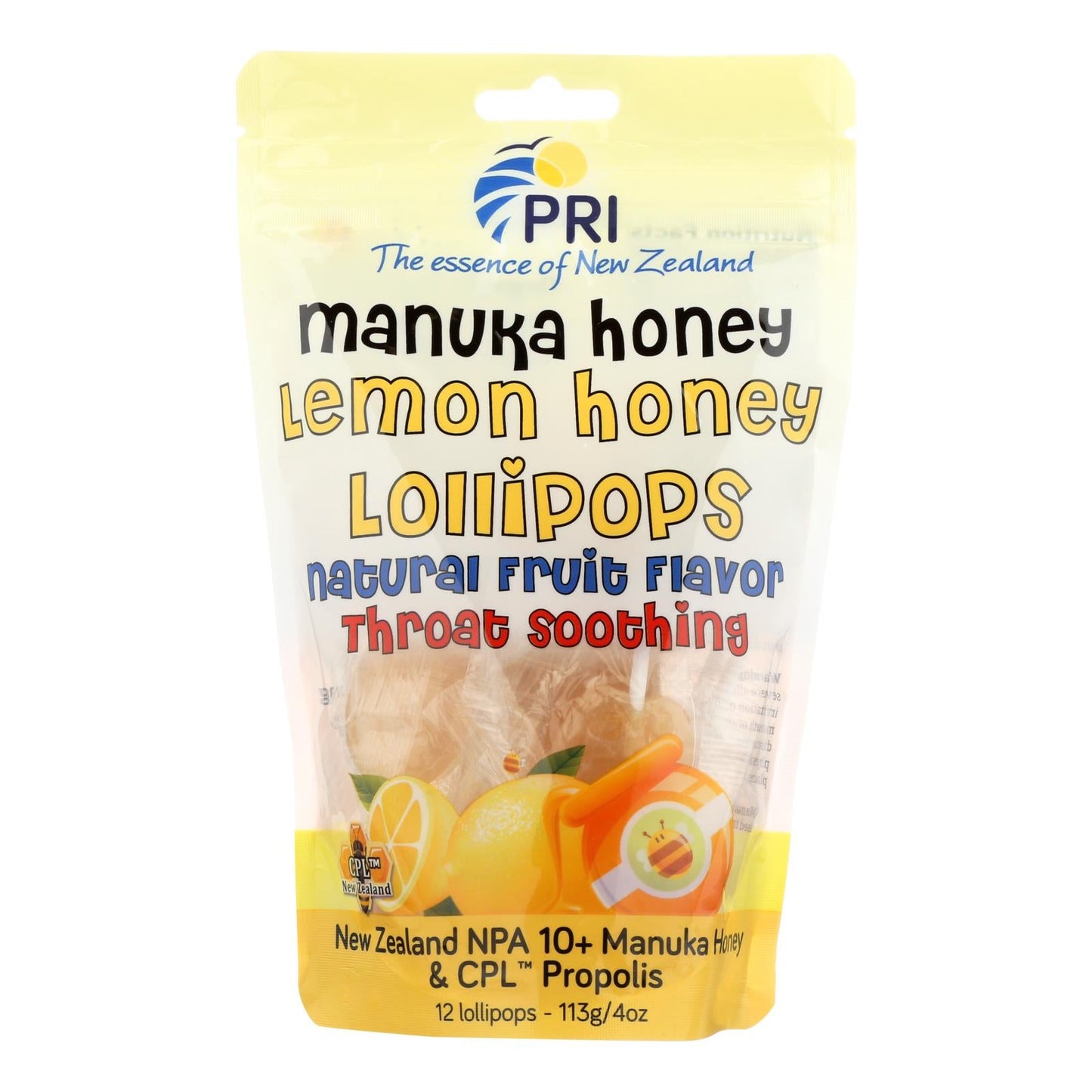 Pri Lem/Hny Lollipop Chld 12 Ct