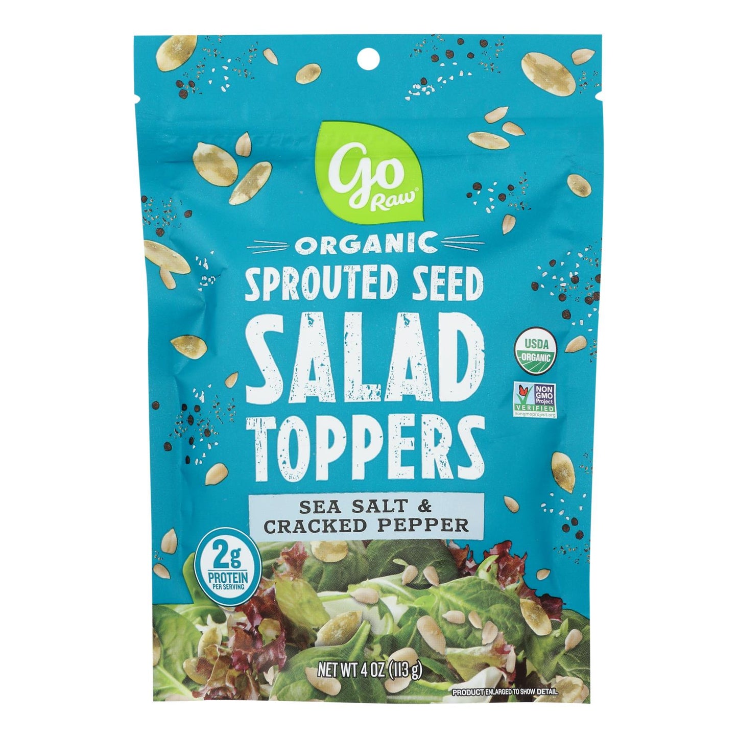 GoRaw Sliced Cracked Pepper Seasoned Organic Cauliflower Sprout (Pack of 10 - 4 Oz.)