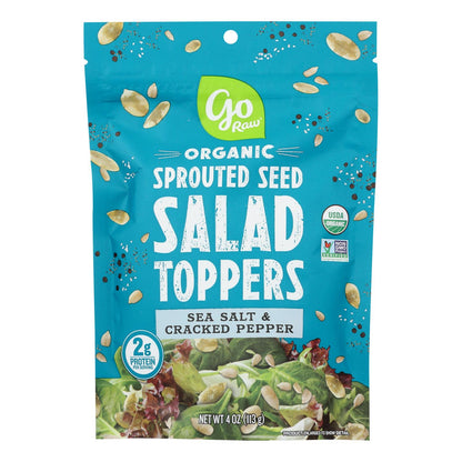 GoRaw Sliced Cracked Pepper Seasoned Organic Cauliflower Sprout (Pack of 10 - 4 Oz.)