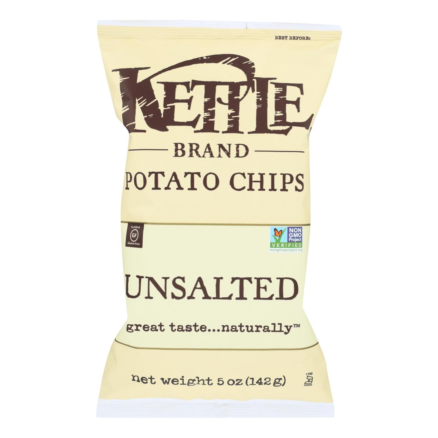 Kettle Brand Unsalted Potato Chips - 5 Oz. (Pack of 15)