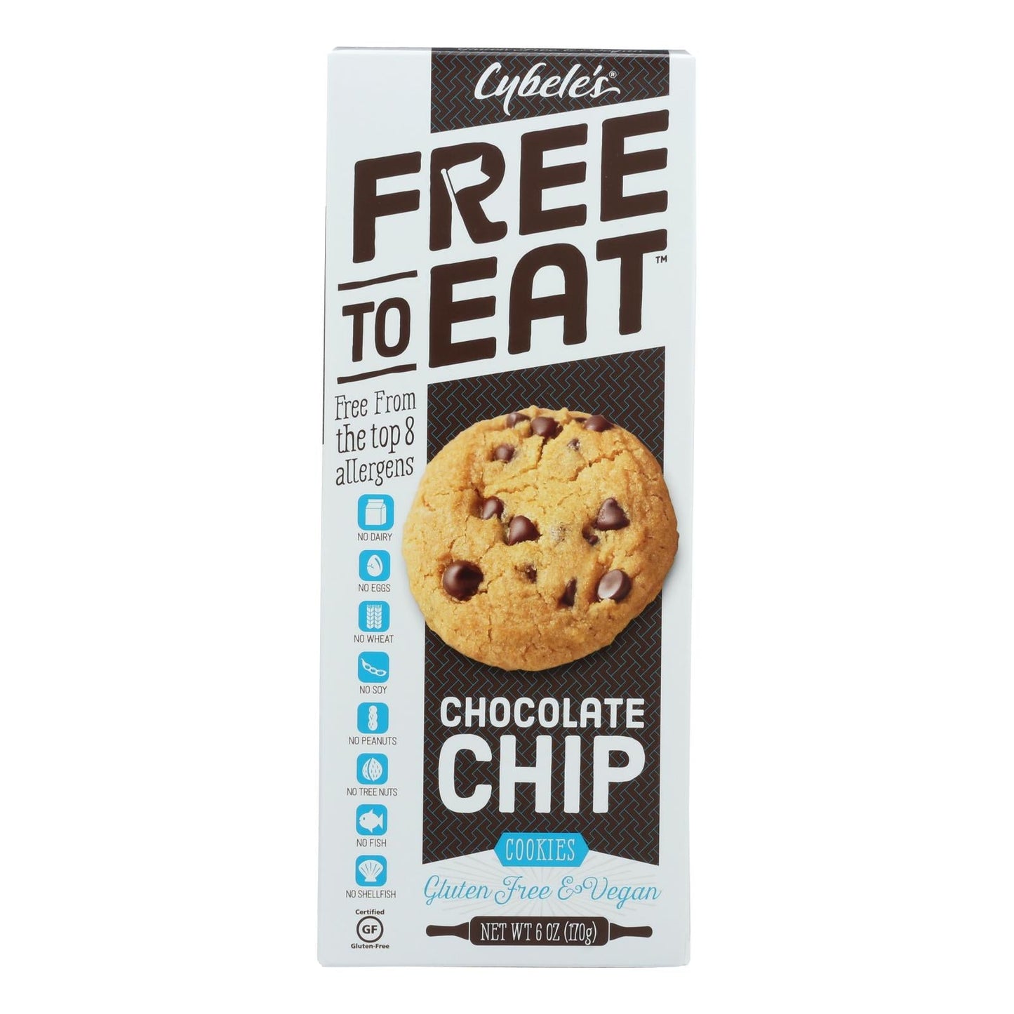 Cybel's Free-To-Eat Chocolate Chip Cookies, Temperature Controlled (Pack of 6) - 6 Oz.