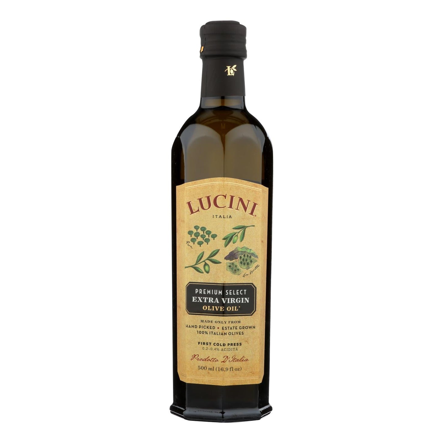 Lucini Italia Premium Select Extra Virgin Olive Oil (Pack of 6 - 17 Fl Oz.)