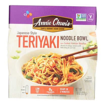 Annie Chun's Teriyaki Noodle Bowl - Case of 6 - 7.8 oz. Bowl
