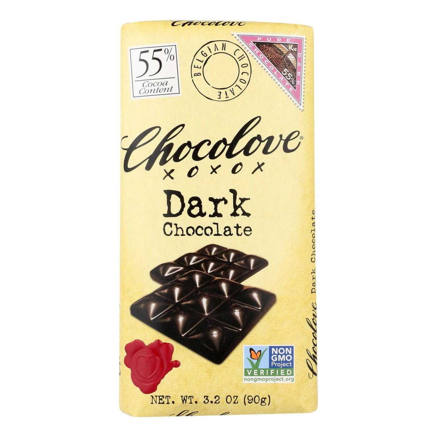 Chocolove Xoxox Premium Pure Dark Chocolate - 12x3.2 Oz