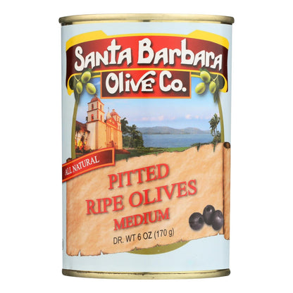 Santa Barbara Olive Co. California Ripe Olives, Medium Pitted, Case of 12, 6 oz.