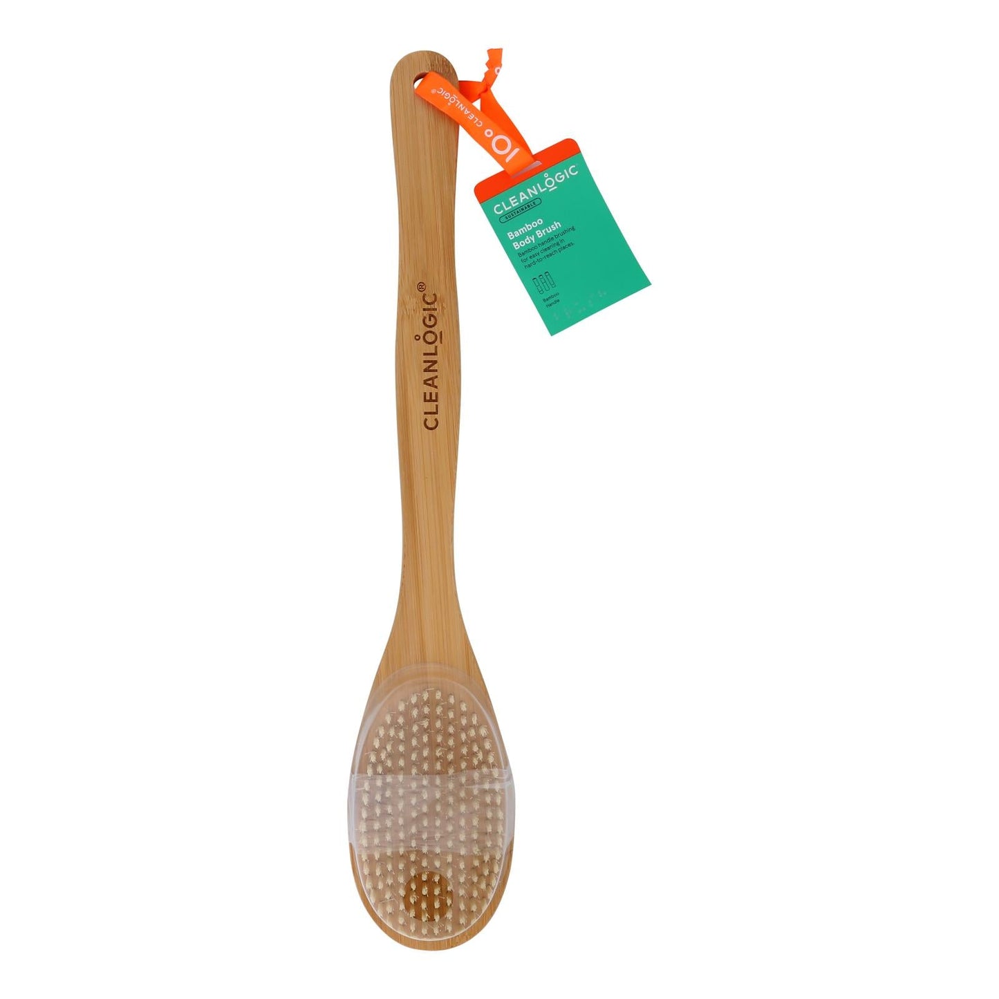 Cleanlogic Deep Cleaning Back Scrubber Bristle Bath Brush for Sensitive Skin