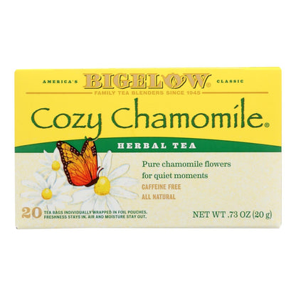 Bigelow Cozy Chamomile Herbal Tea, 20 Tea Bags, Pack of 6