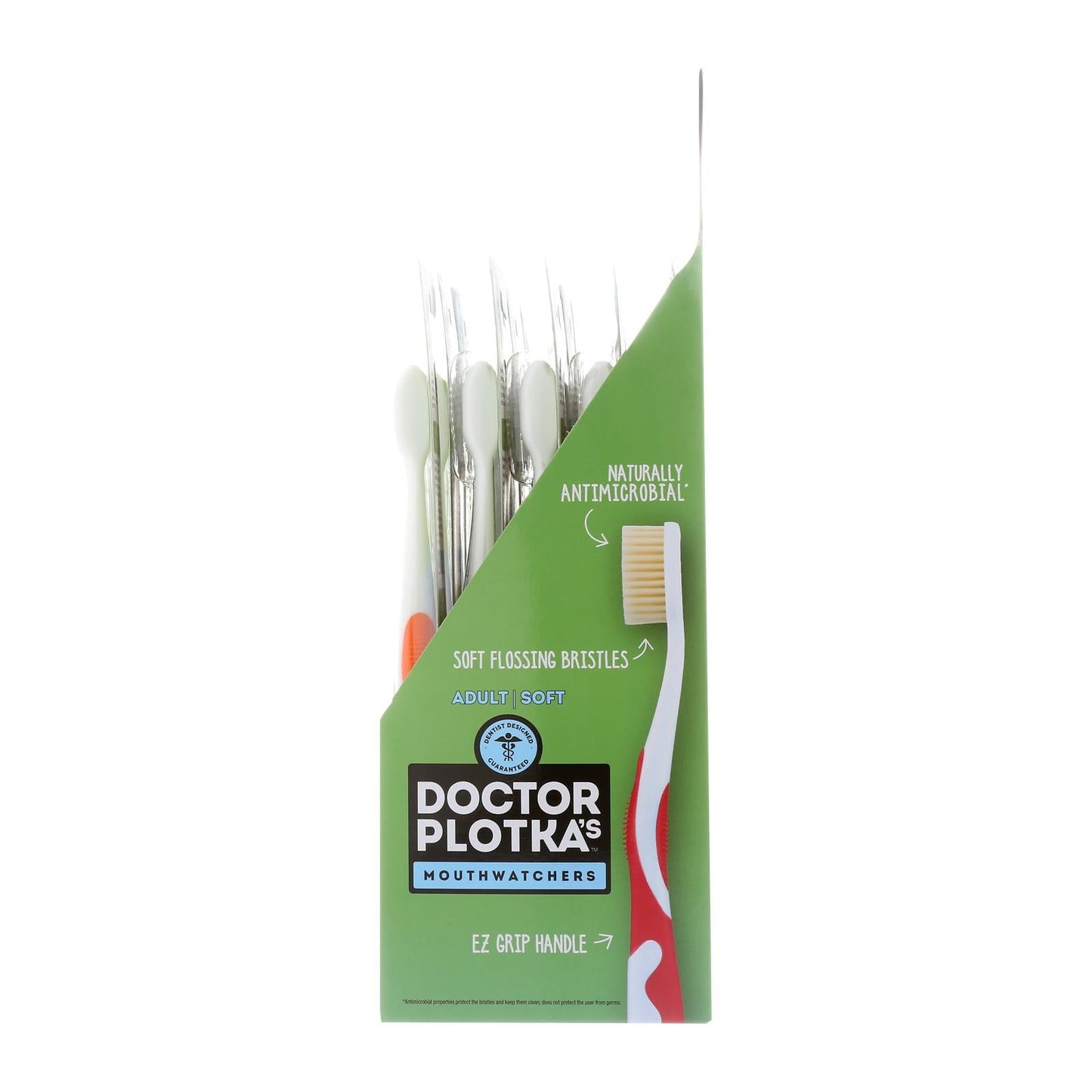 Mouth Watchers Antibacterial Adult Toothbrushes, Assorted Colors, 20-Pack