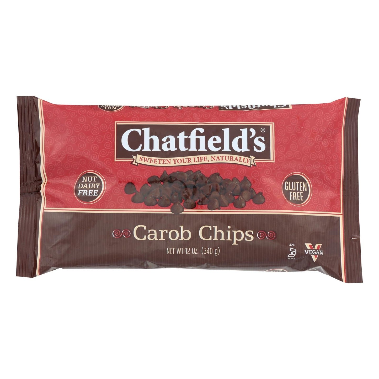 Chatfield's Dairy-Free Sugar-Free Carob Chips for Baking (Pack of 12 - 12 Oz.)