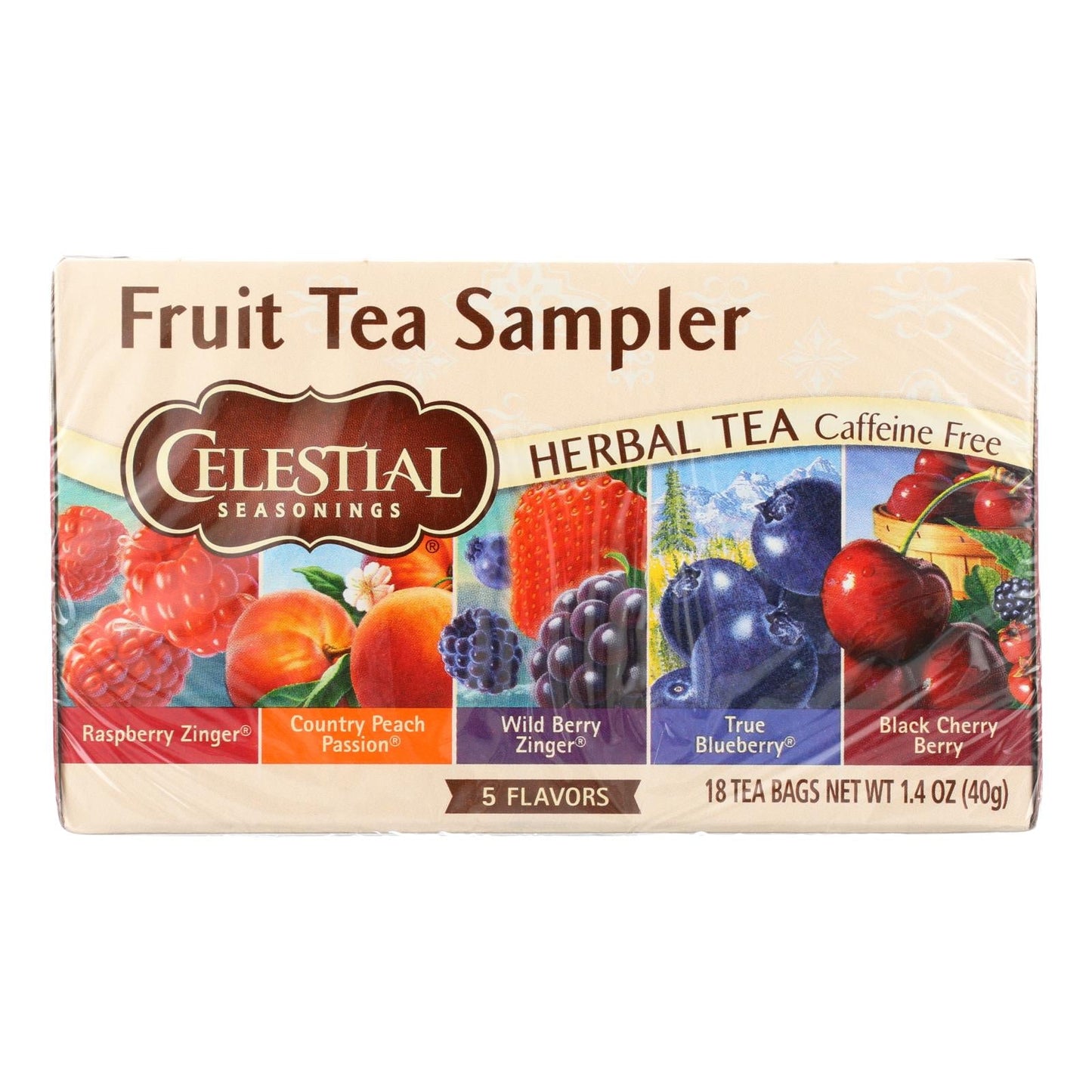 Celestial Seasonings Fruity Variety Herbal Tea, 6 Pack x 18 Tea Bags