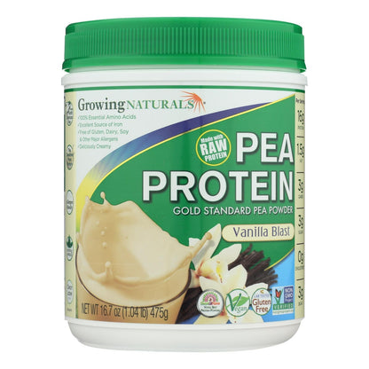 Growing Naturals Yellow Pea Protein, Vanilla Blast, 16 oz