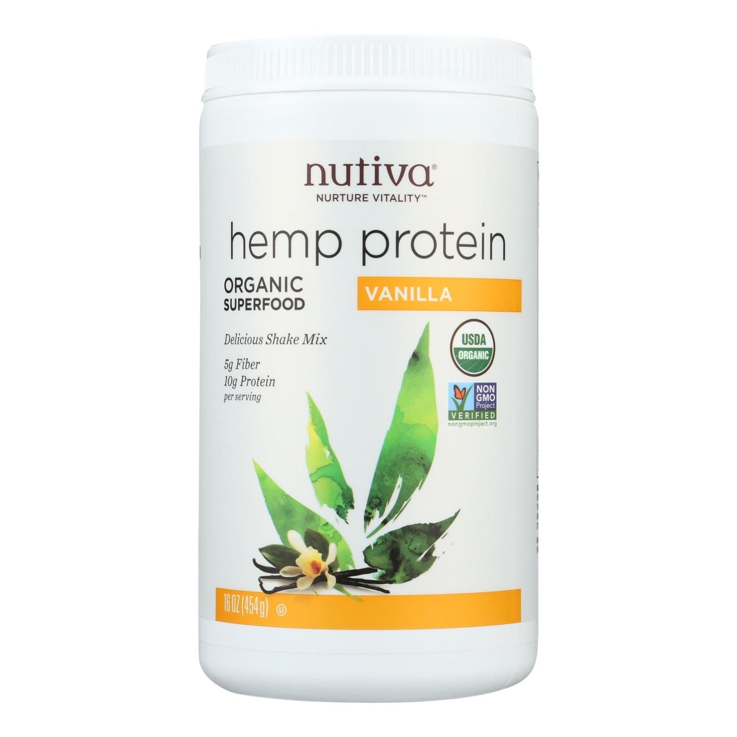 Nutiva Organic Hemp Shake, Vanilla Flavor, 16 Oz (1 Pack)