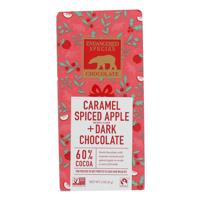 Endangered Species Caramel & Spiced Apple 3 Oz. Dark Chocolate Polar Bears (Pack of 12)